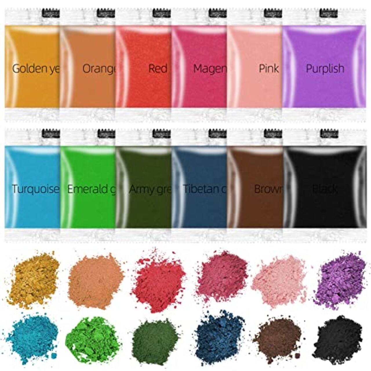 12 Pack Tie Dye Powder, 12 Colors Dye Packets, Color Powder Packets Bright Fabric Dye, Tie Dye Party Supplies Suitable for Children and Adults(12Pack,10G Per Pack)…